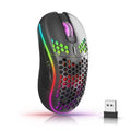 Exeria™ PulseWire | Wireless Ergonomic Honeycomb Gaming Mouse – RGB Sync